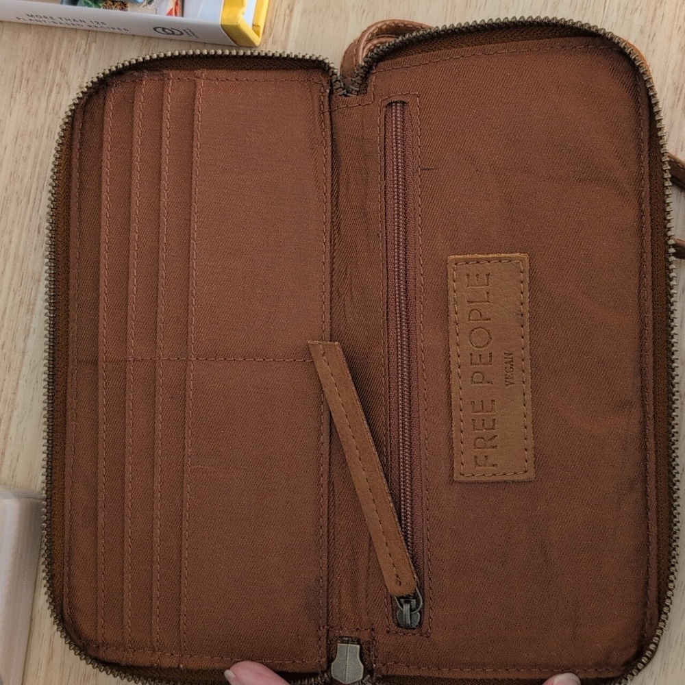 Free People Brown Vegan Leather Wristlet Wallet - Picture 2 of 2